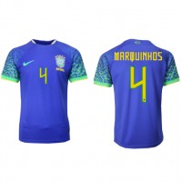 Brazil Marquinhos #4 Replica Away Shirt World Cup 2022 Short Sleeve